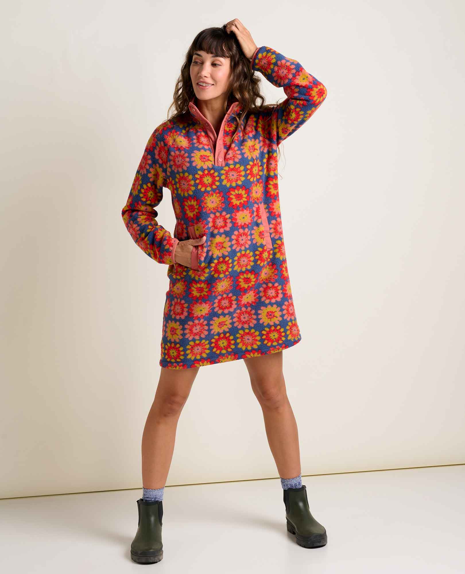 Campo Fleece 1/4 Snap Dress - Image 3