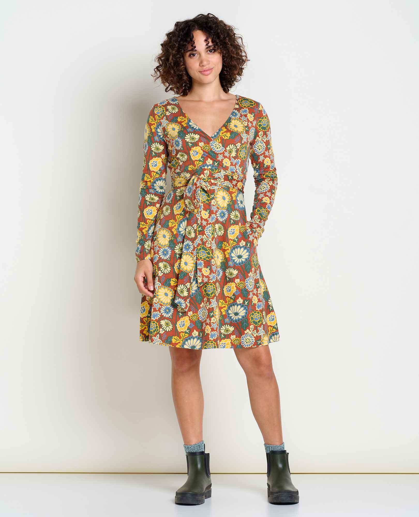 Cue Wrap Long Sleeve Dress - Image 3