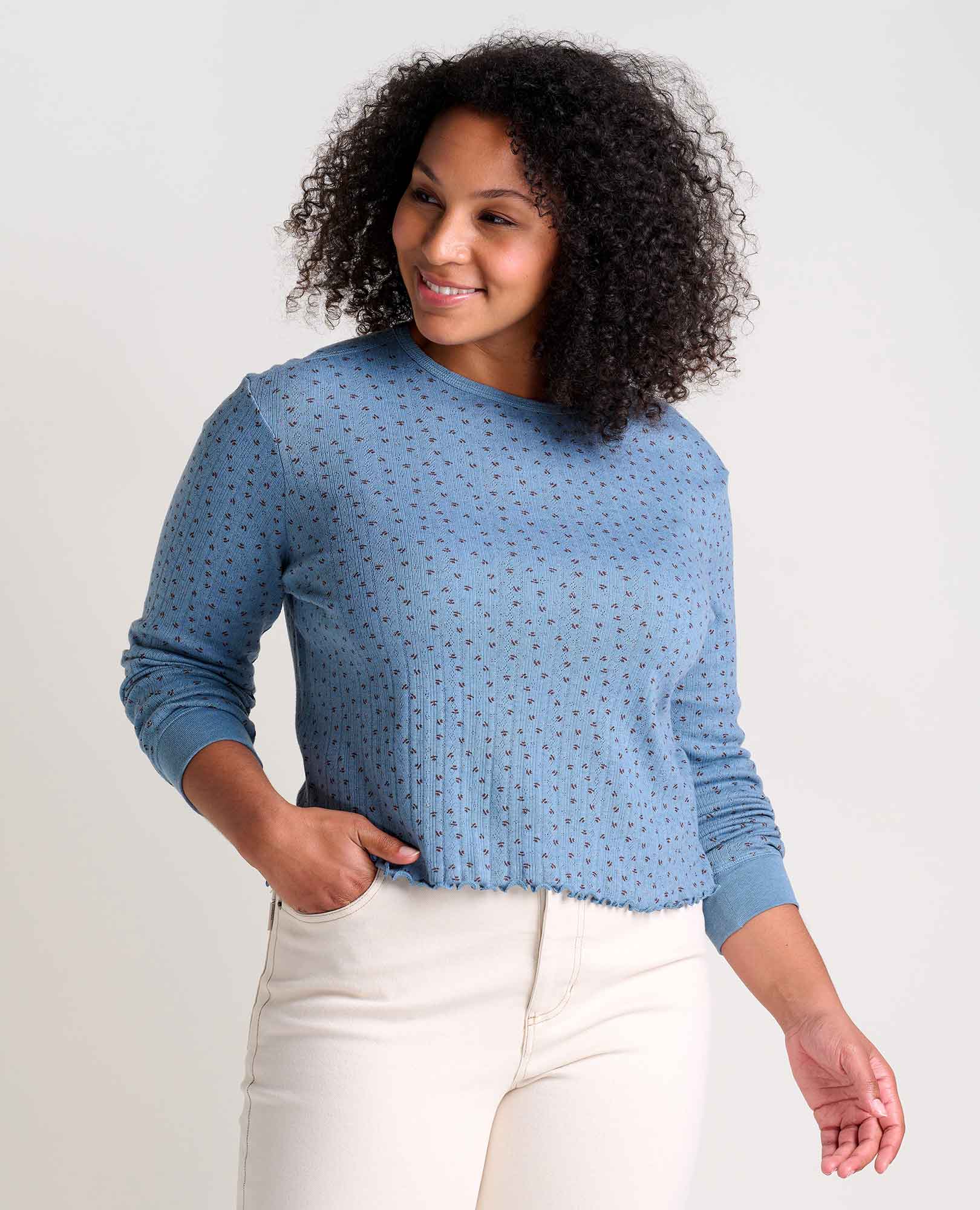 Foothill Pointelle Long Sleeve Crew - Image 4