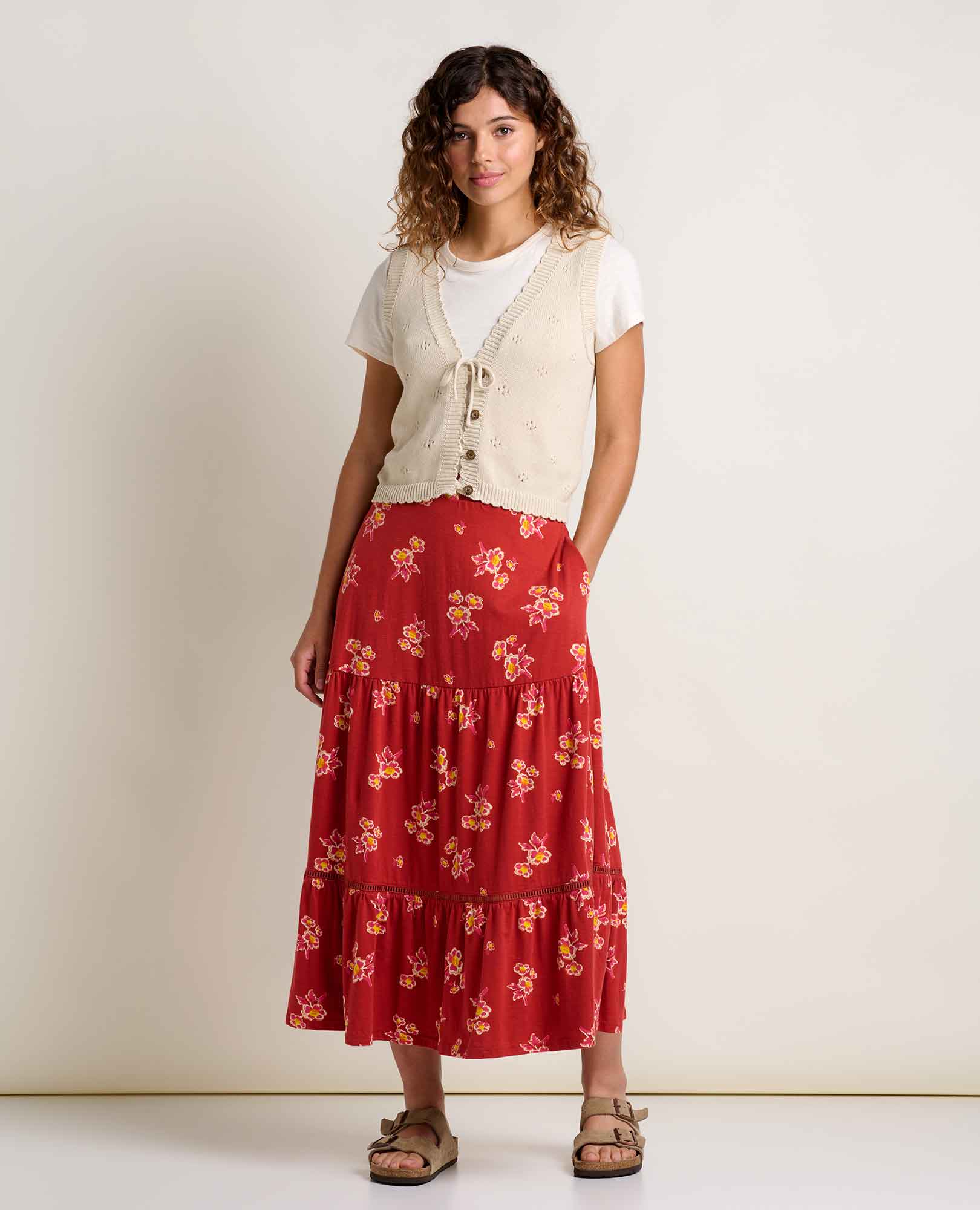 Marigold Tiered Midi Skirt - Image 3