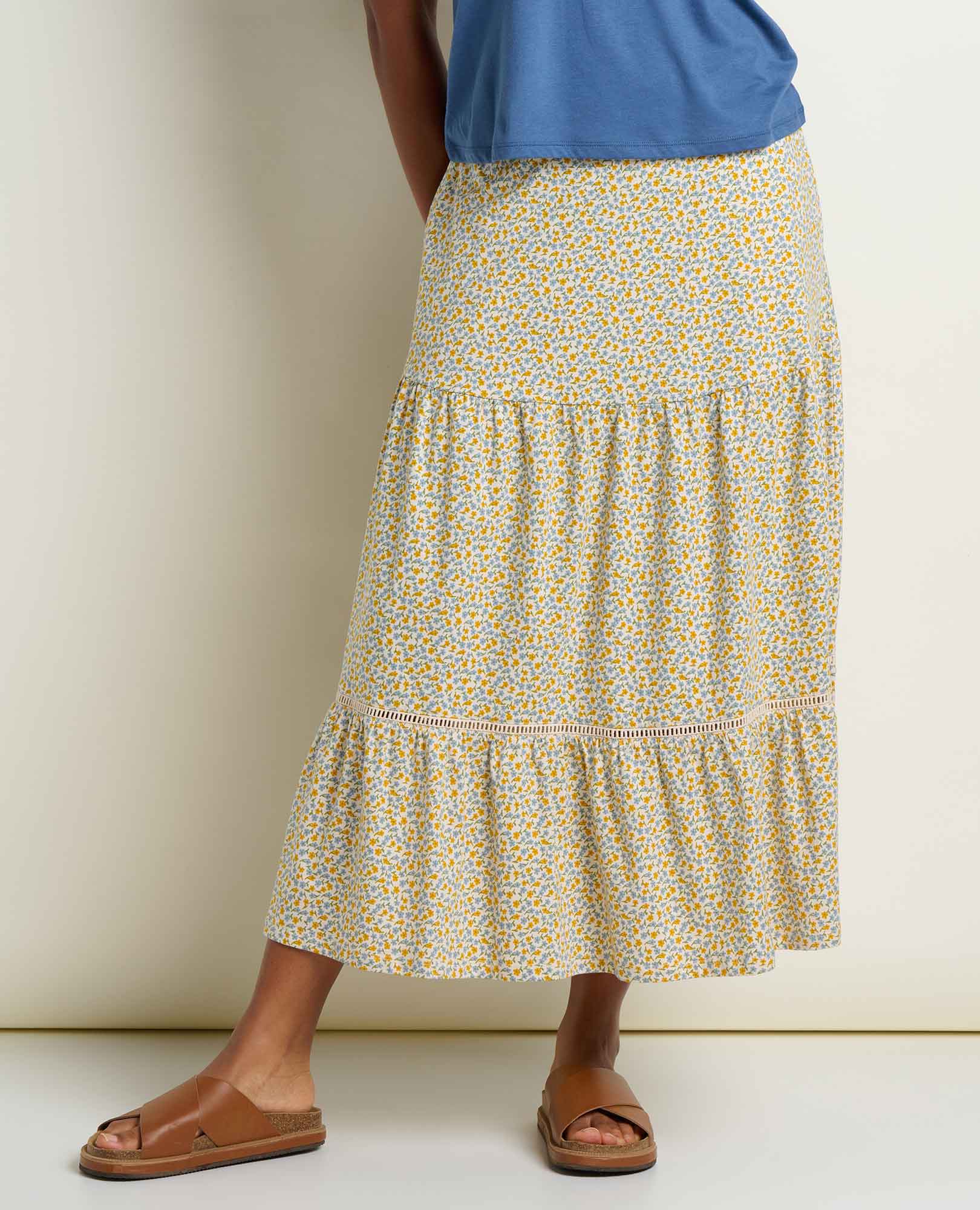 Marigold Tiered Midi Skirt