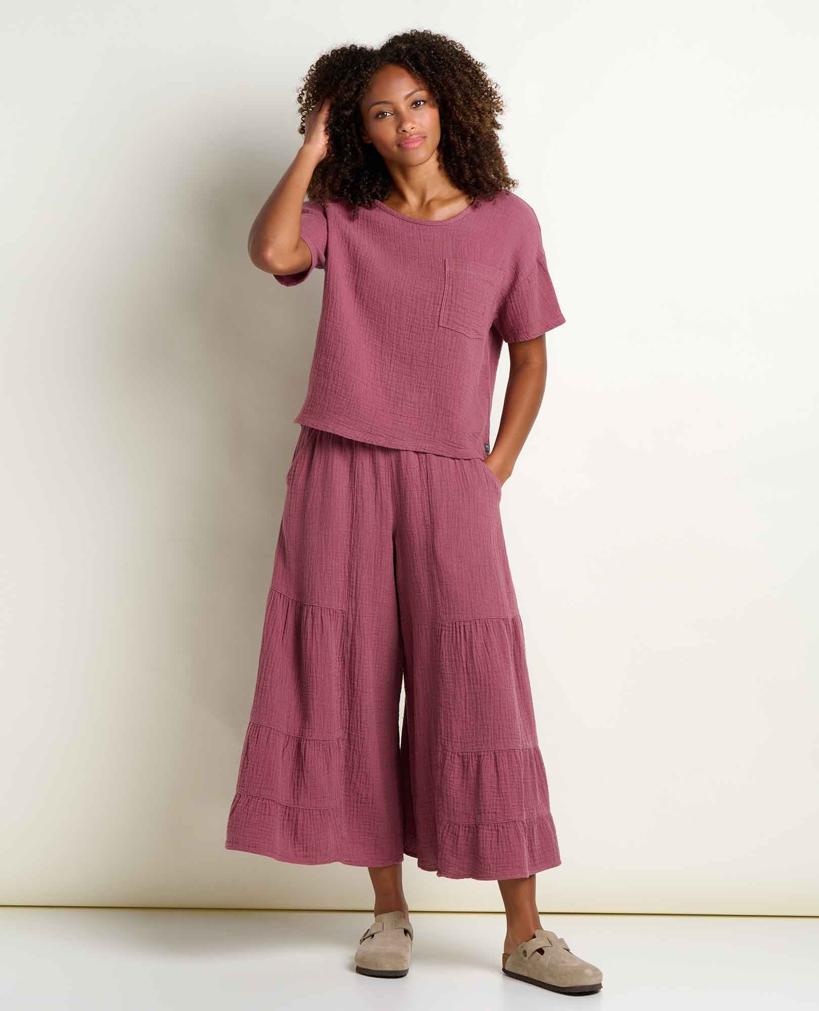 Tate Double Weave Palazzo Pant - Image 3